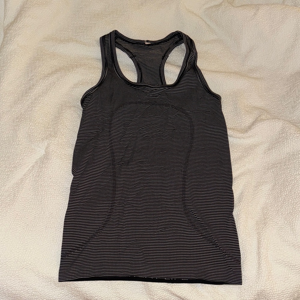 Lululemon Black and White Striped Women's Tank Top